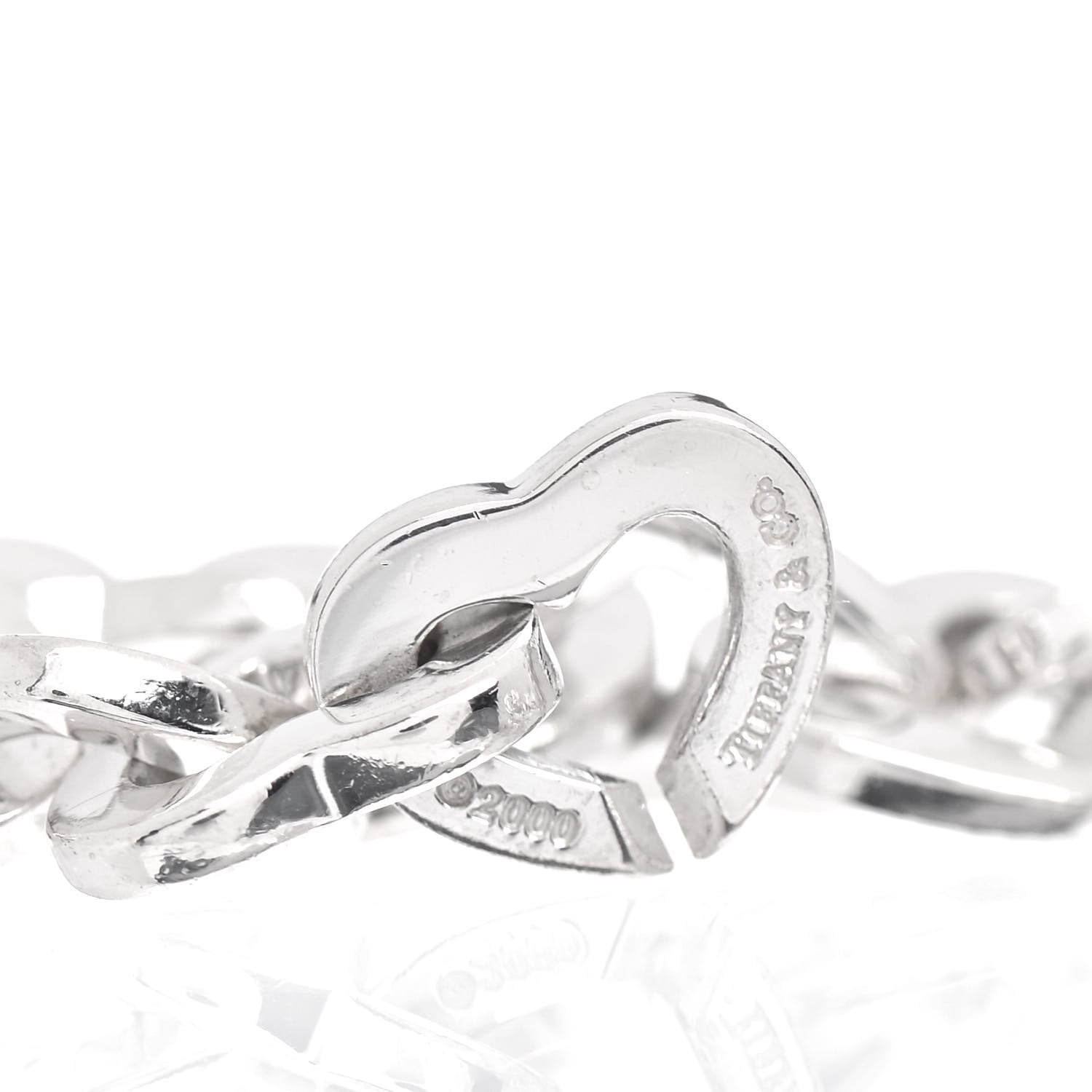 Tiffany Sterling Silver 18K Yellow Gold Heart Links Bracelet 4 of 4