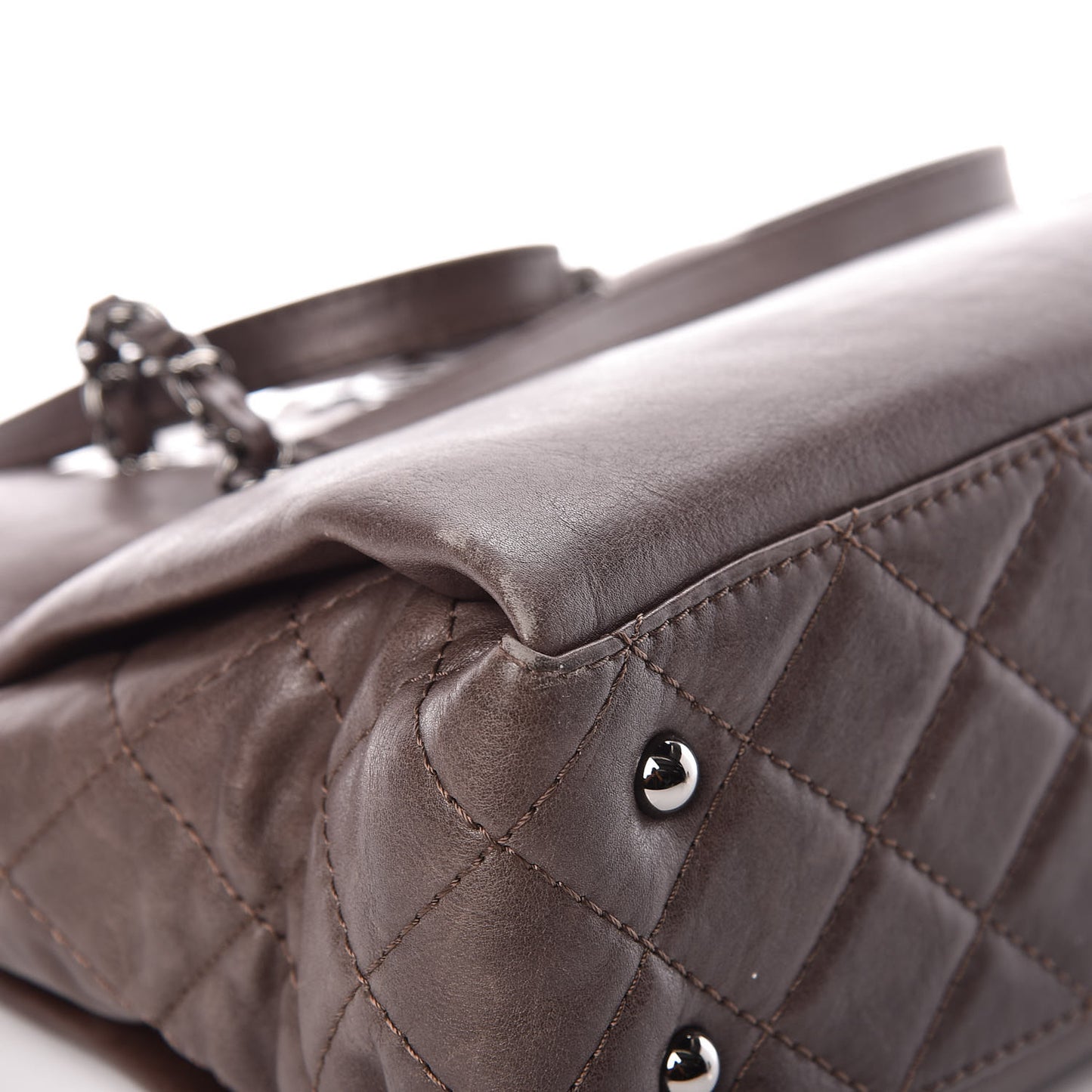 Calfskin Zipped Shopping Tote Grey