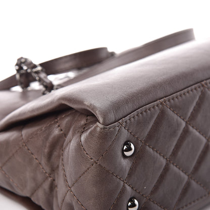 Chanel Calfskin Zipped Shopping Tote Grey 10 of 13