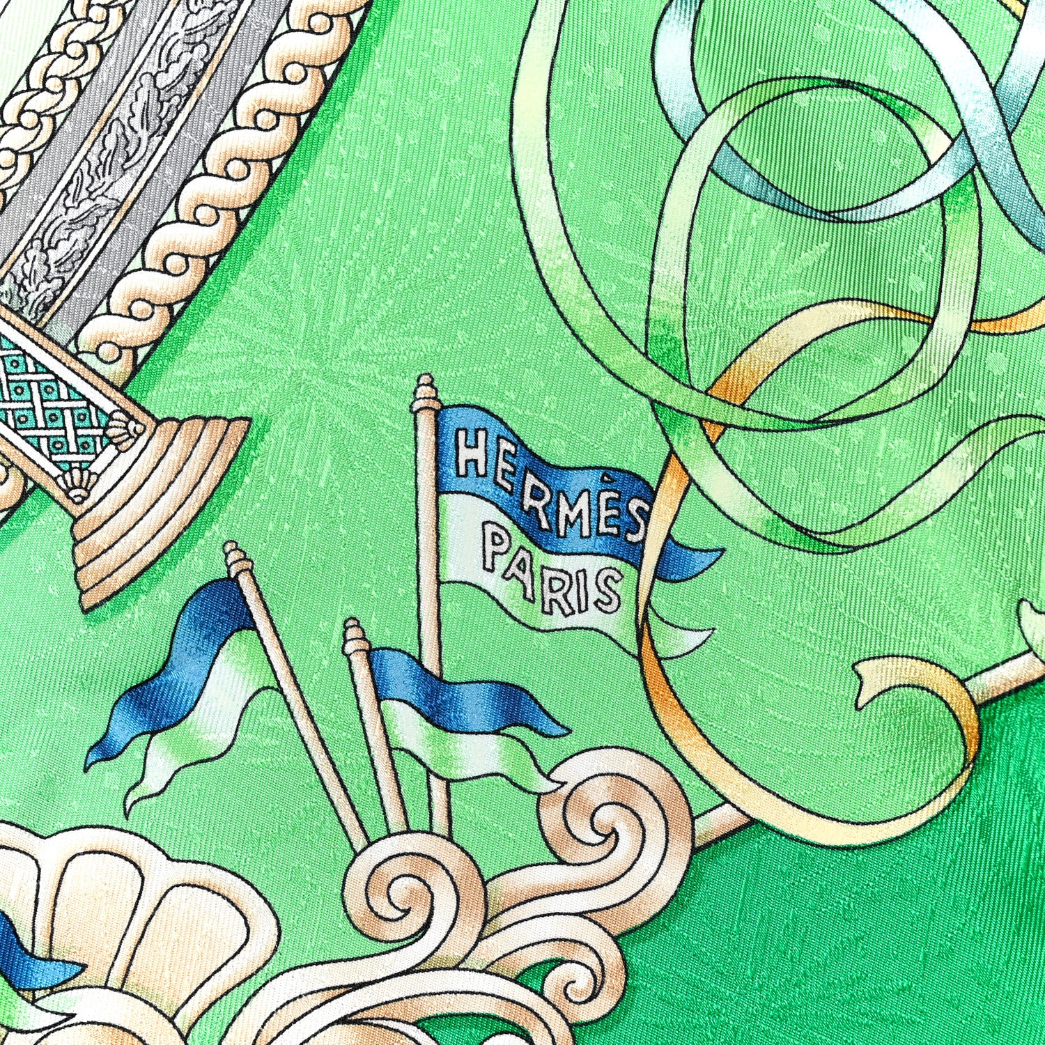 Hermes Silk Luna Park Scarf 90 Menthe Pistache 2 of 6