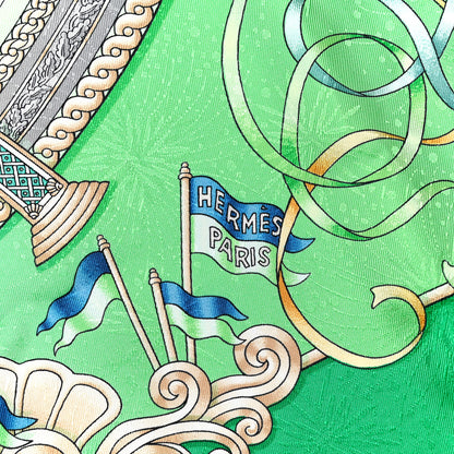Hermes Silk Luna Park Scarf 90 Menthe Pistache 2 of 6