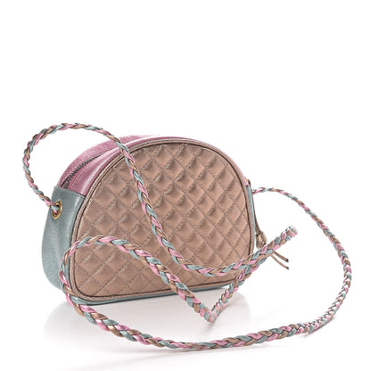 Gucci Laminated Nappa Trapuntata Mini Zumi Dome Shoulder Bag Rosa Lago Rame 3 of 10
