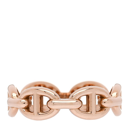 Hermes 18K Rose Gold PM Chaine d'Ancre Enchainee Ring 52 6 1 of 9