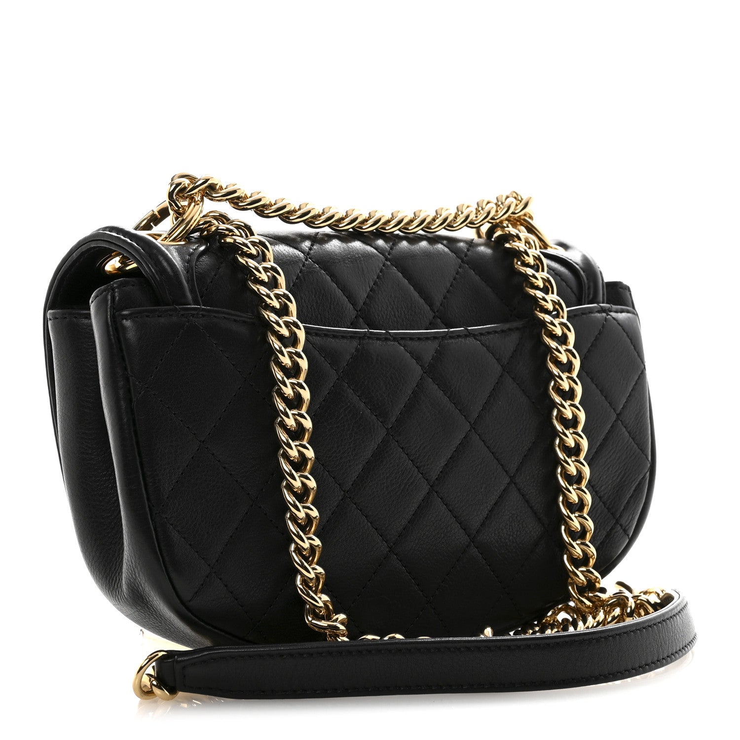 Chanel Calfskin Quilted Small Underline Flap Black 3 of 12