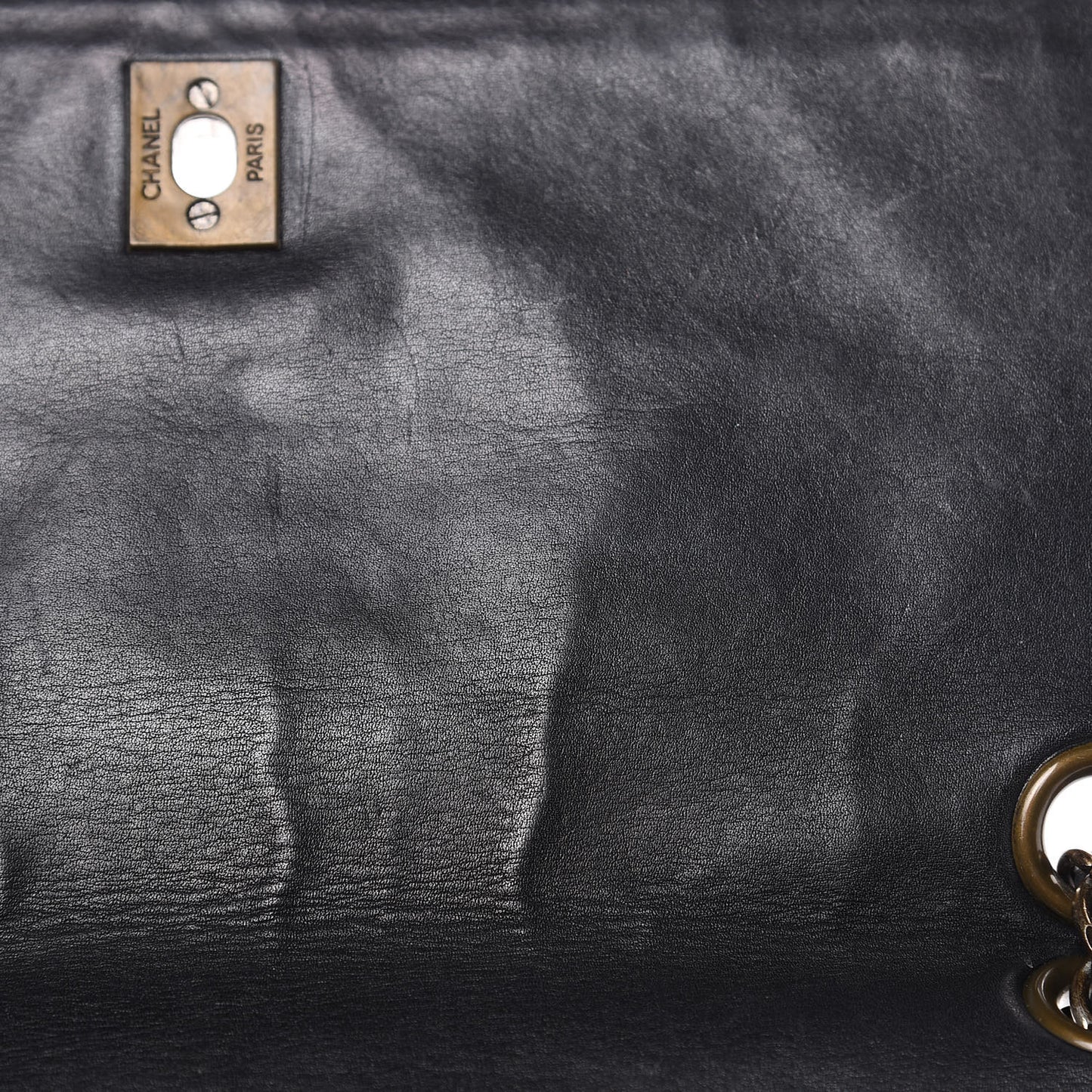 Calfskin Quilted Wild Stitch Flap Black