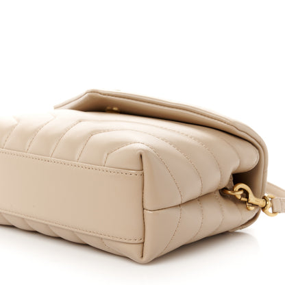 Saint Laurent Calfskin Y Quilted Monogram Toy Loulou Crossbody Bag Dark Beige 11 of 11
