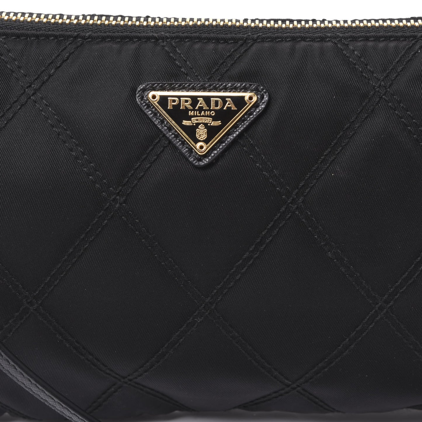 Tessuto Nylon Quilted Pochette Bag Black