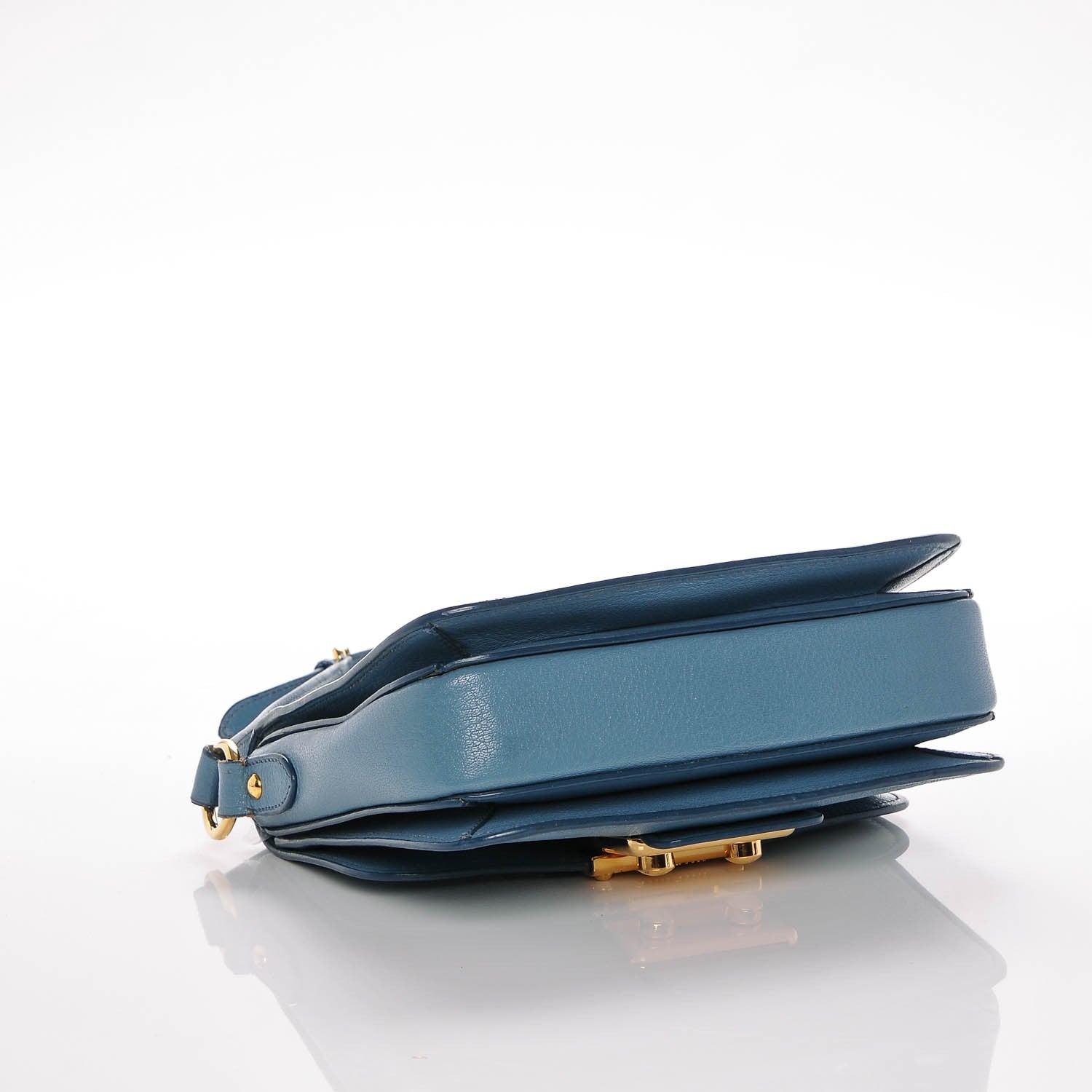 Miu Miu Goatskin Madras Shoulder Bag Azzurro 4 of 8