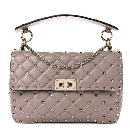 Valentino Garavani Lambskin Medium Rockstud Spike Shoulder Bag Poudre 1 of 10