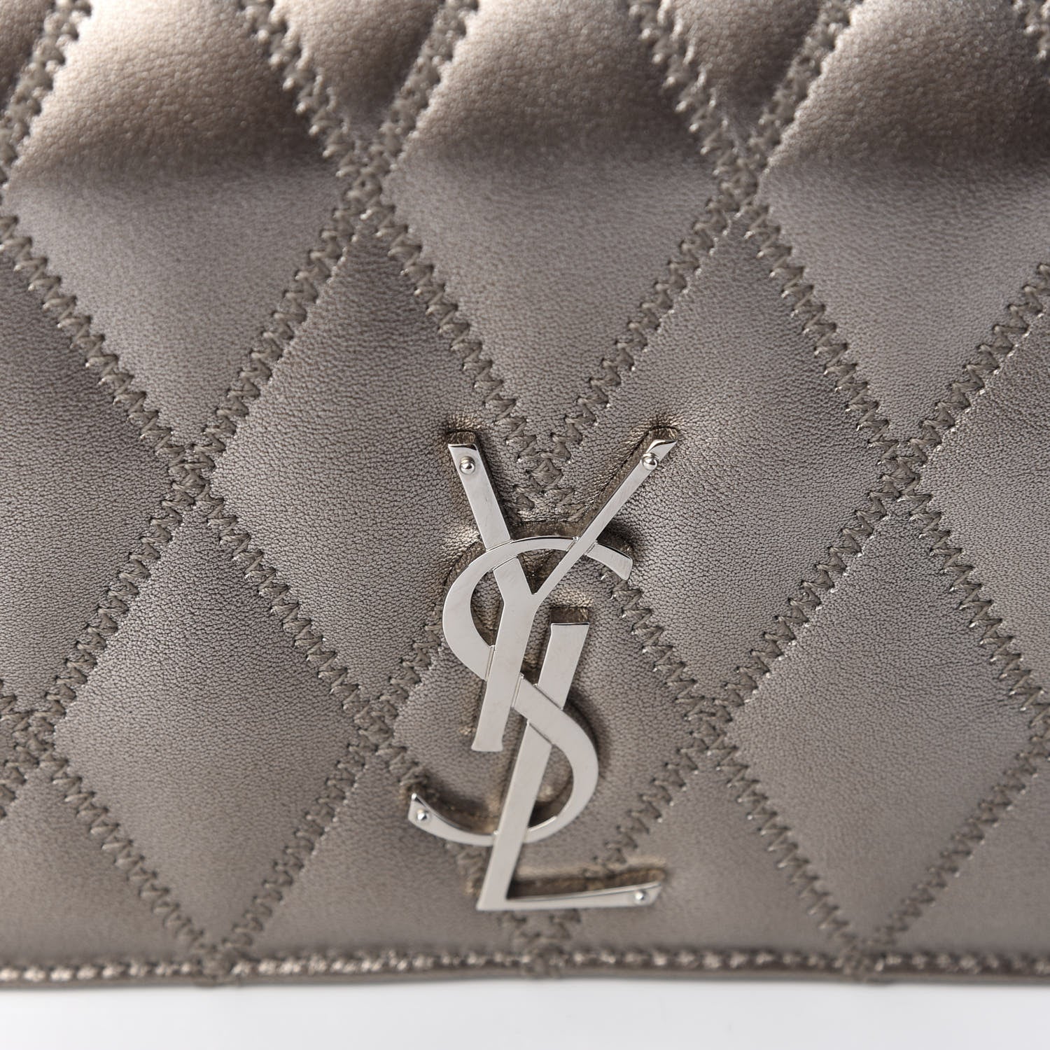 Saint Laurent Metallic Lambskin Diamond Quilted Monogram Angie Chain Bag Pimbo 11 of 11