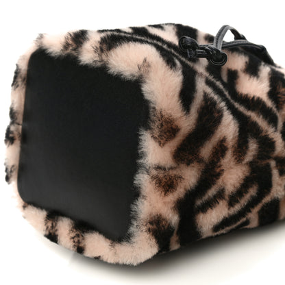 Fendi Shearling F is Fendi Macro FF 1974 Diagonal Mini Mon Tresor Bucket Bag Light Rose Black 10 of 10
