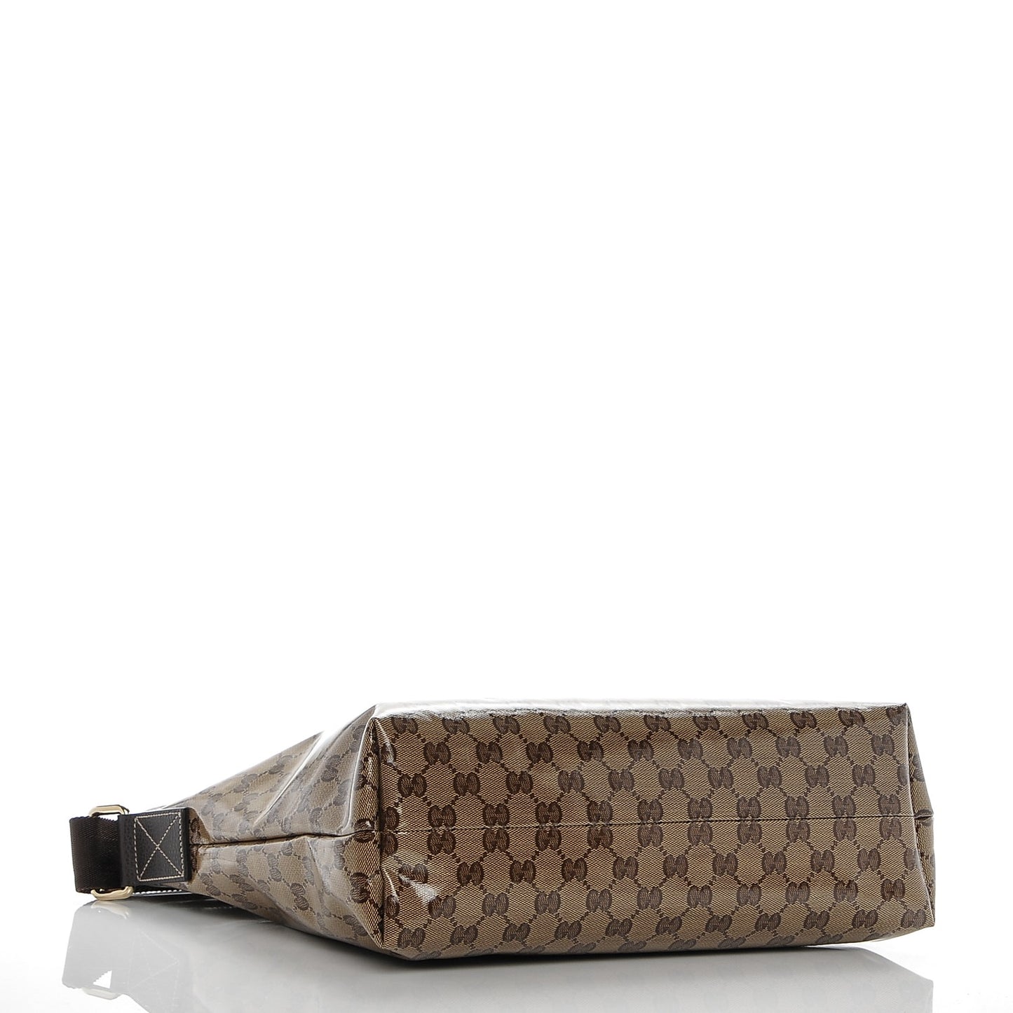 Crystal Monogram Large Flat Messenger Bag Dark Brown