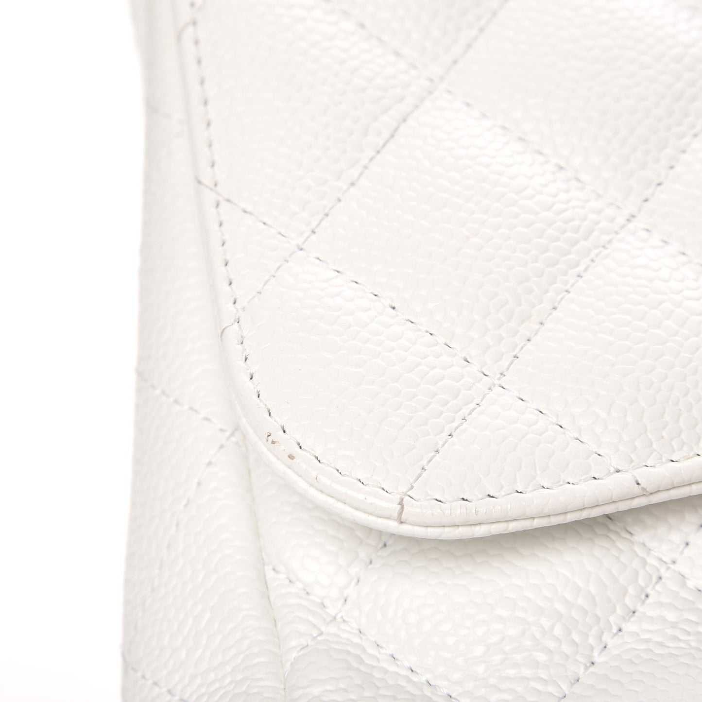 Caviar Quilted Jumbo Single Flap White