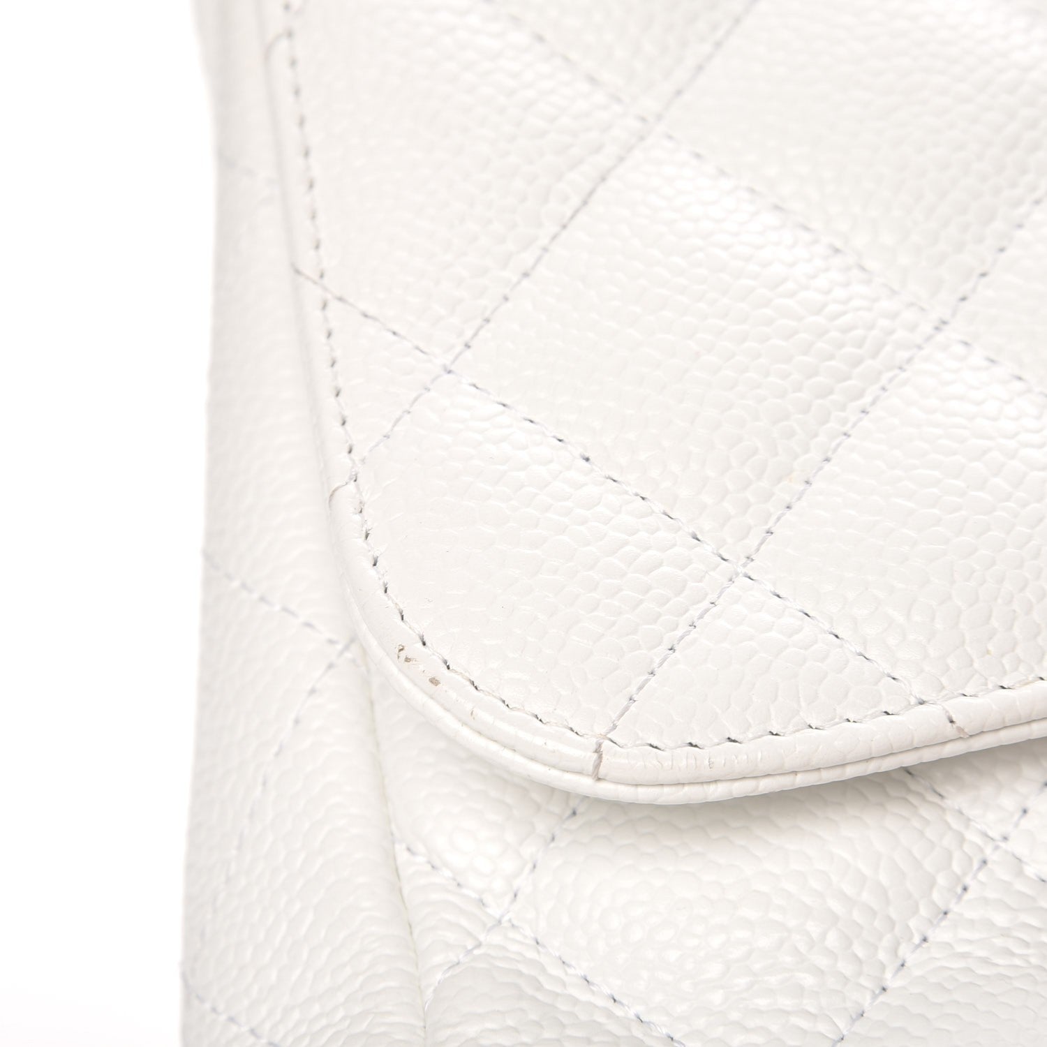 Chanel Caviar Quilted Jumbo Single Flap White 10 of 10