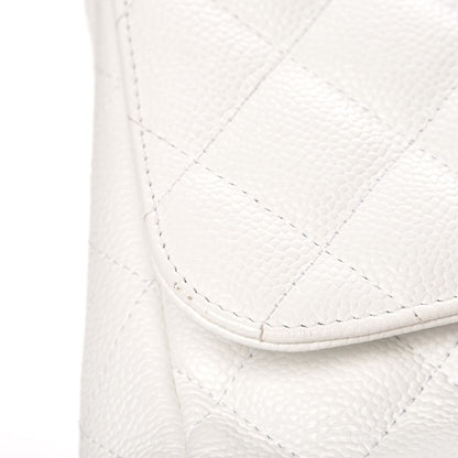 Chanel Caviar Quilted Jumbo Single Flap White 10 of 10