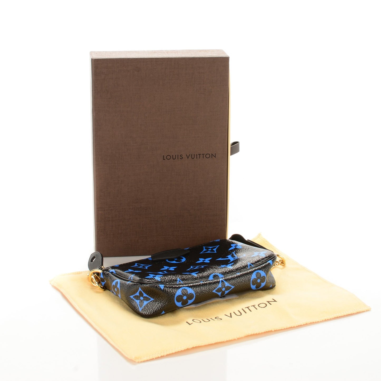 Colored Monogram Mini Pochette Accessories Blue Black