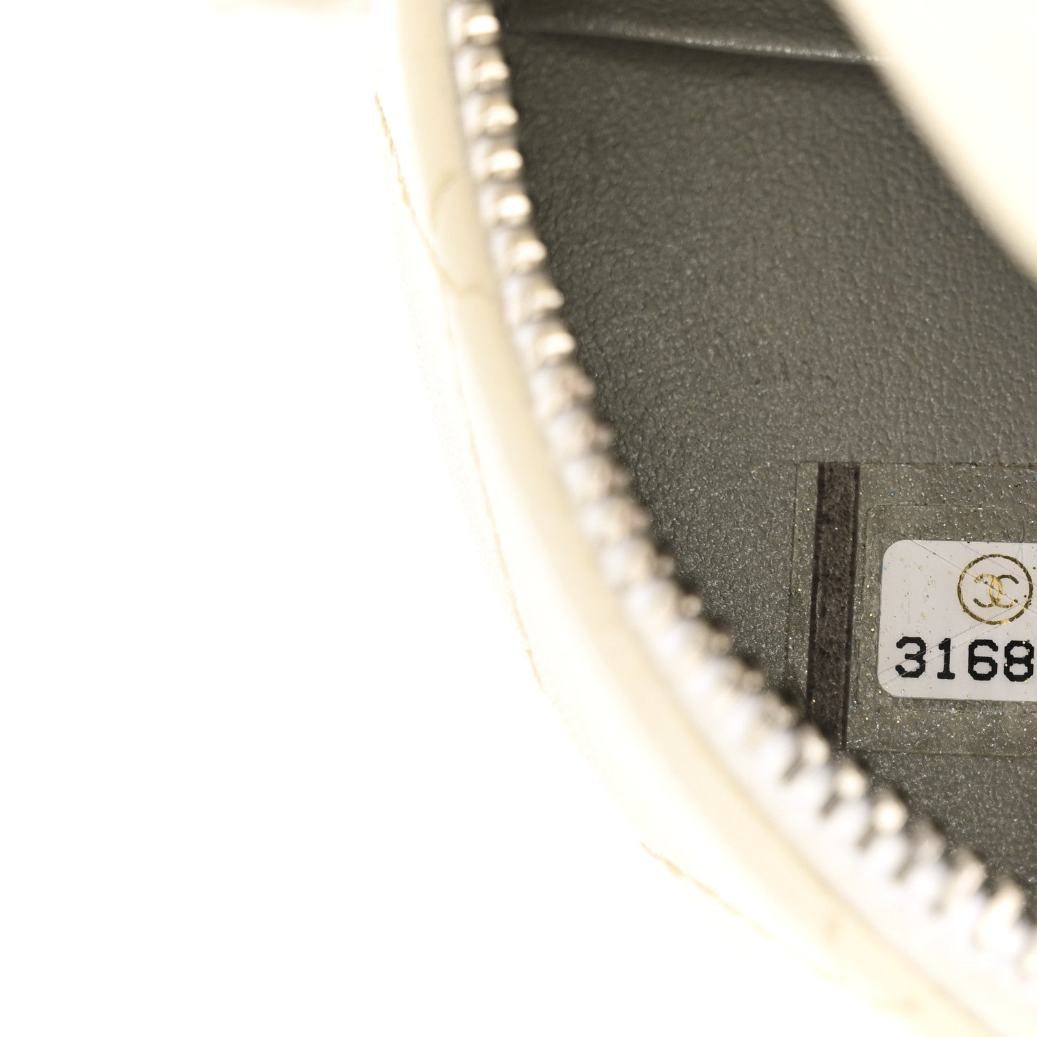 Chanel Lambskin Metal Quilted Round Clutch With Chain White Silver 7 of 10