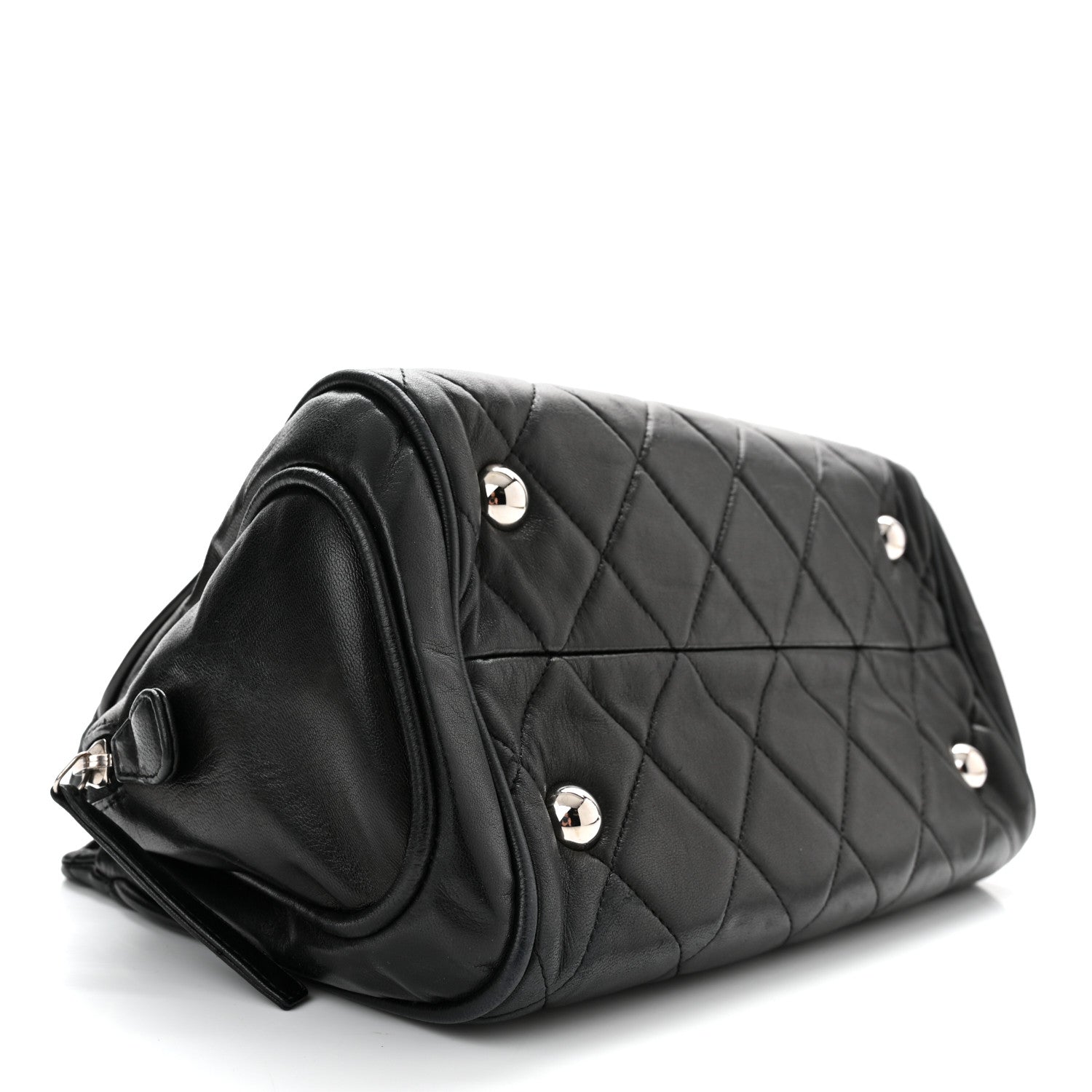 Chanel Lambskin Quilted Shopping Tote Black 4 of 10