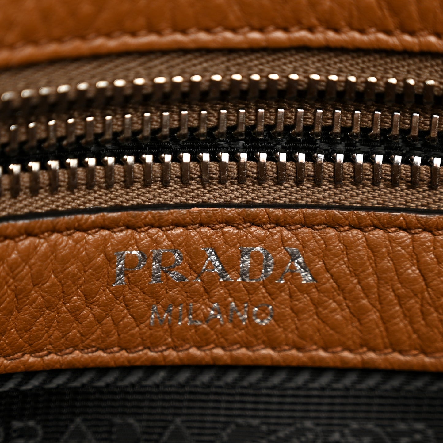 Vitello Phenix Embossed Logo Shoulder Bag Cannella
