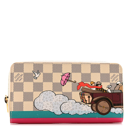 Louis Vuitton Damier Azur 2015 Christmas Animation Zippy Wallet Hibiscus 1 of 9