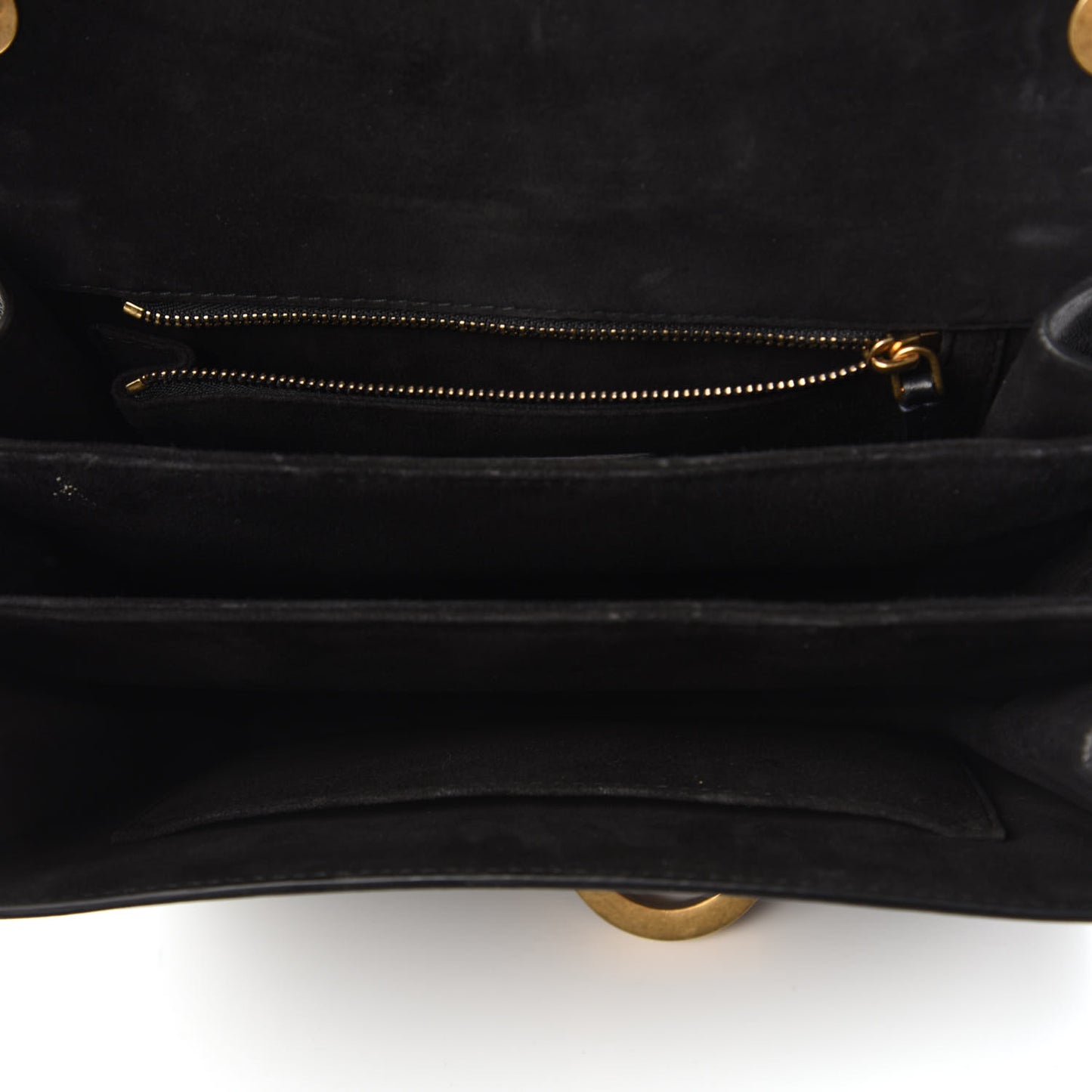 Lambskin 21st Chain Flap Bag Black