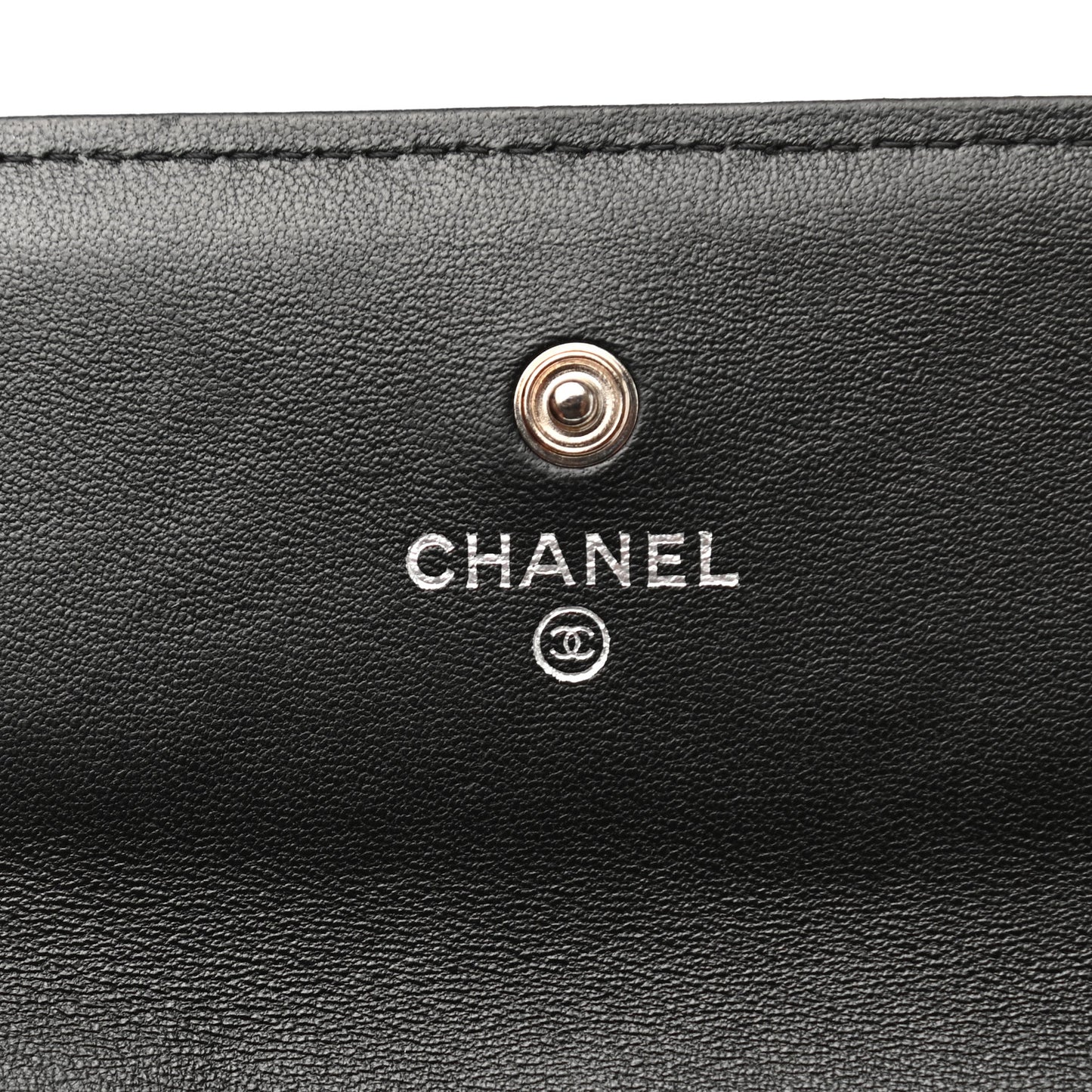 Lambskin Quilted Long Flap Wallet Black