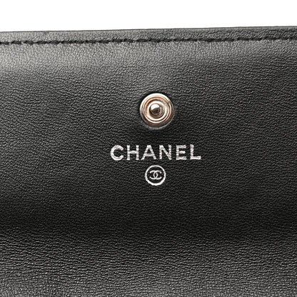 Chanel Lambskin Quilted Long Flap Wallet Black 6 of 8