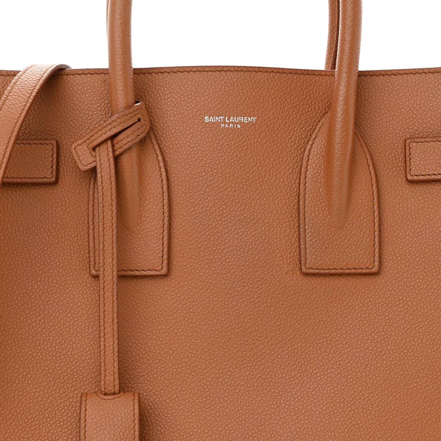 Grained Calfskin Small Sac De Jour Saddle Brown