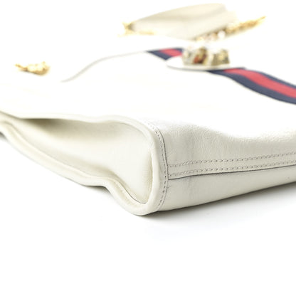 Gucci Suede Calfskin Large Rajah Chain Tote White 6 of 10