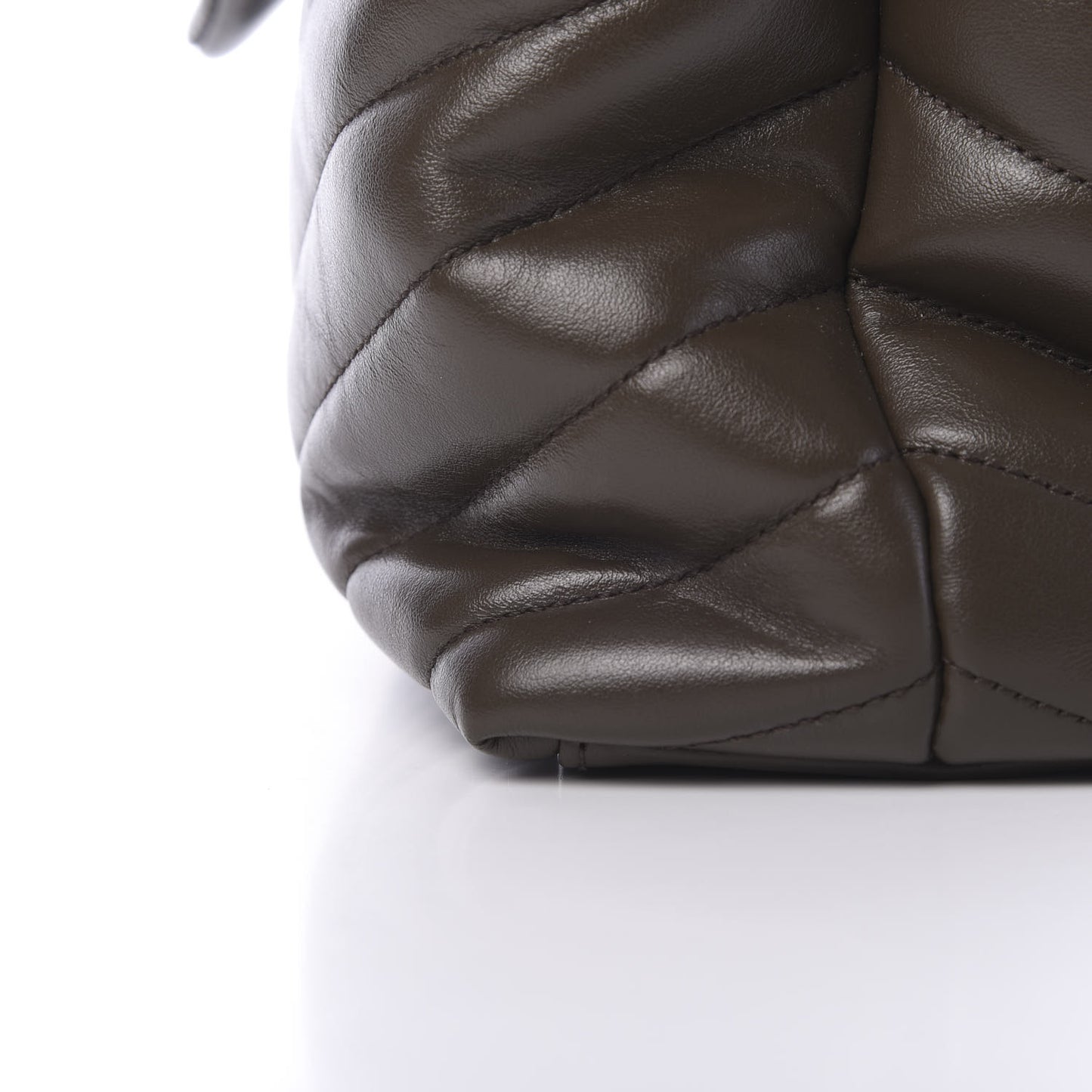 Calfskin Y Quilted Monogram Medium Loulou Chain Satchel Kaki Fonce