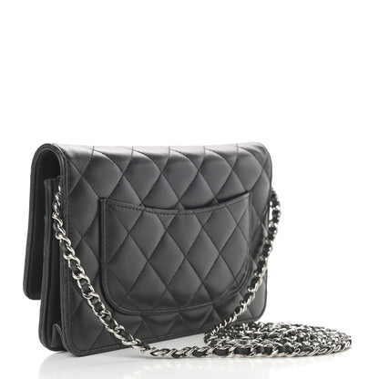 Chanel Lambskin Quilted Wallet On Chain WOC Black 3 of 17