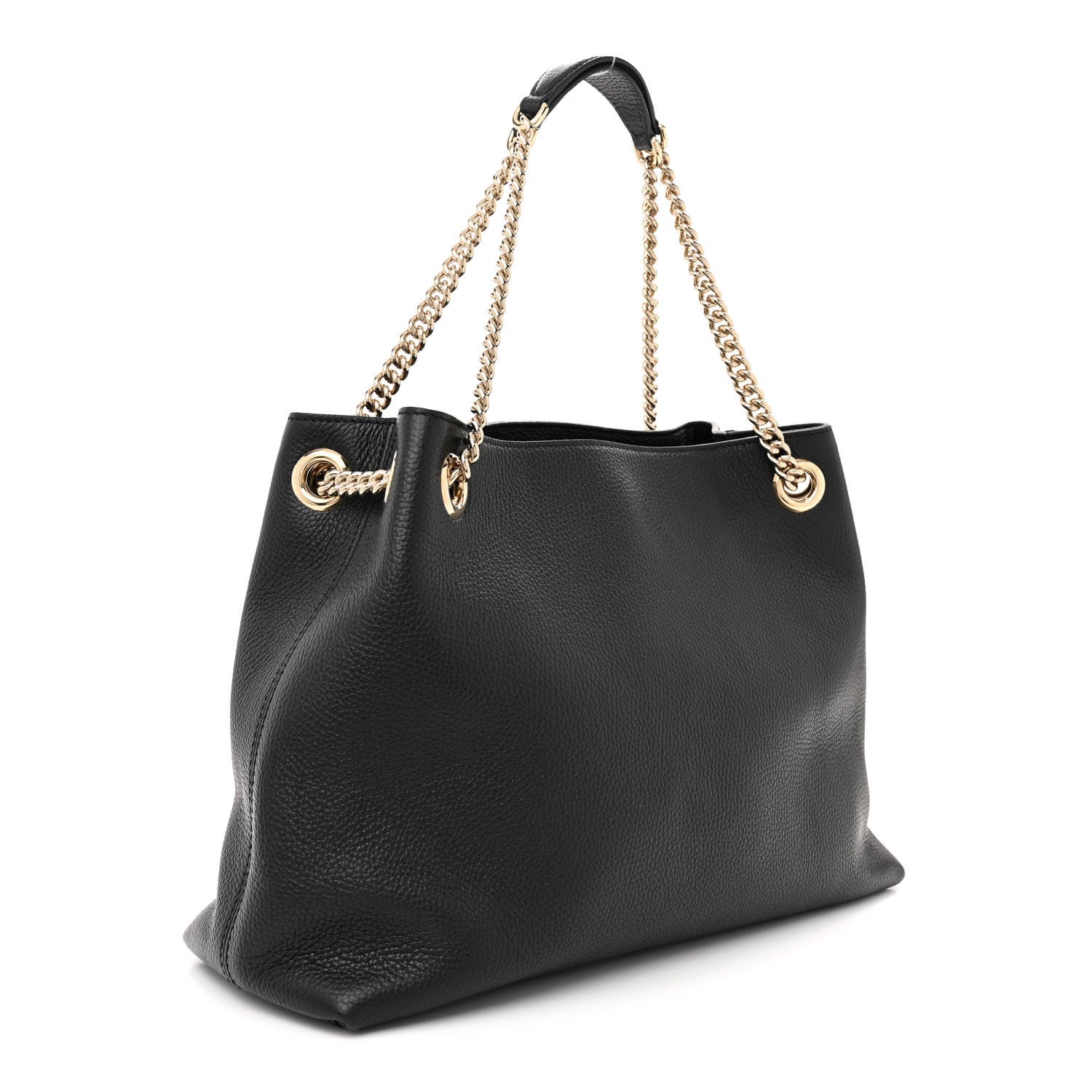 Gucci Pebbled Calfskin Medium Soho Chain Shoulder Bag Black 3 of 11