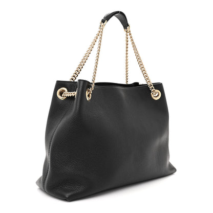 Gucci Pebbled Calfskin Medium Soho Chain Shoulder Bag Black 3 of 11