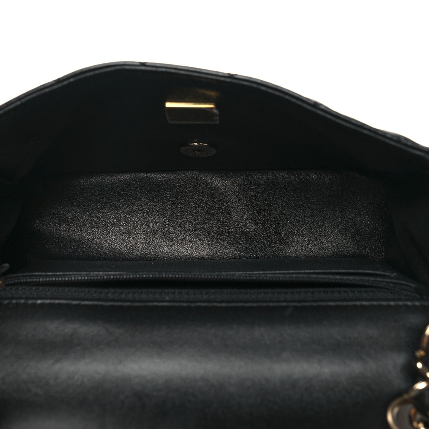 Lambskin Quilted Mini Rectangular Flap Black