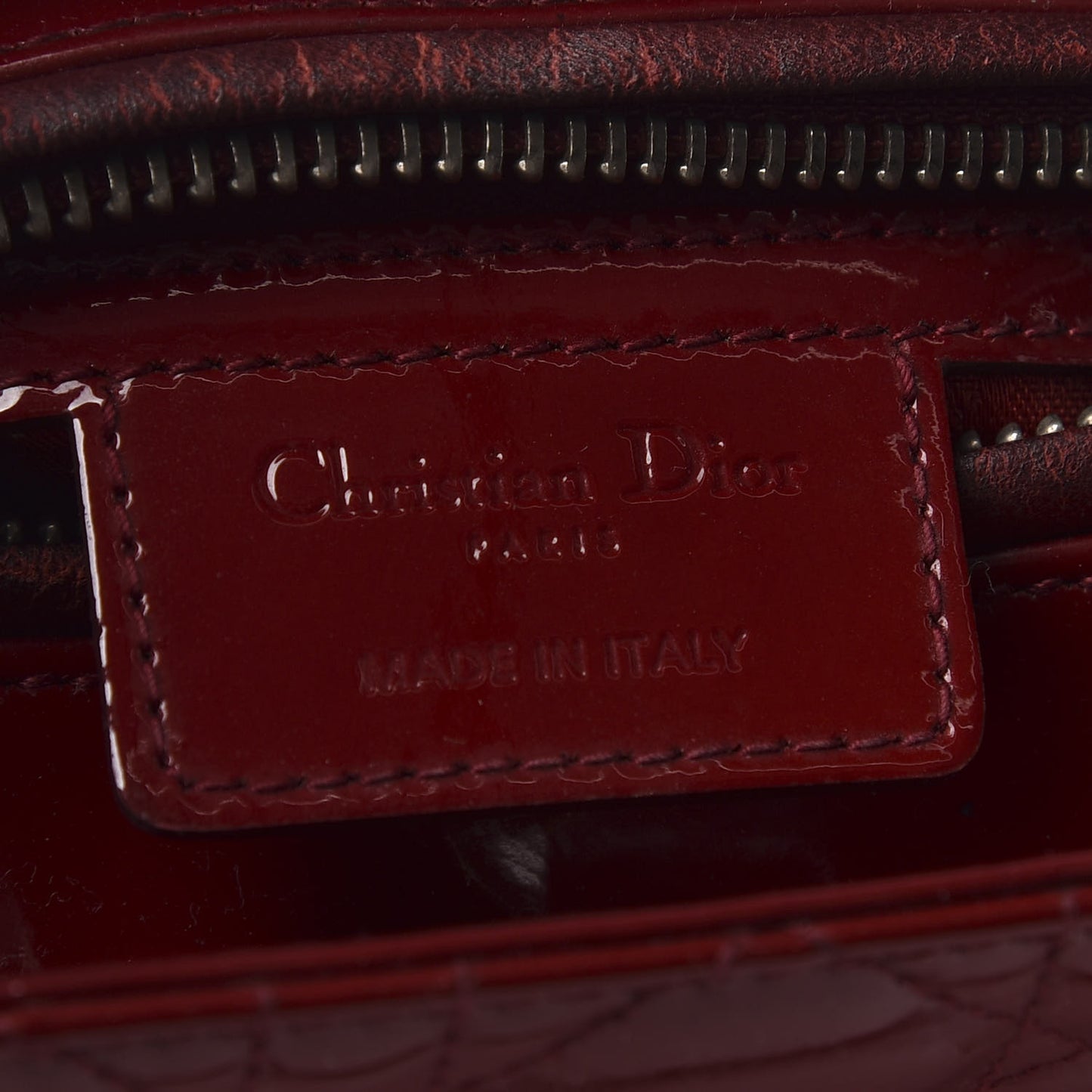 Patent Cannage Medium Lady Dior Red