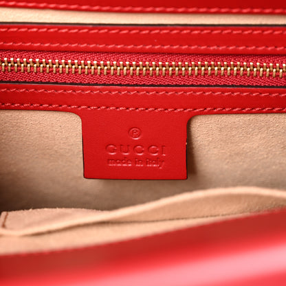 Gucci Nappa Bamboo Small Nymphaea Top Handle Bag Hibiscus Red 6 of 11