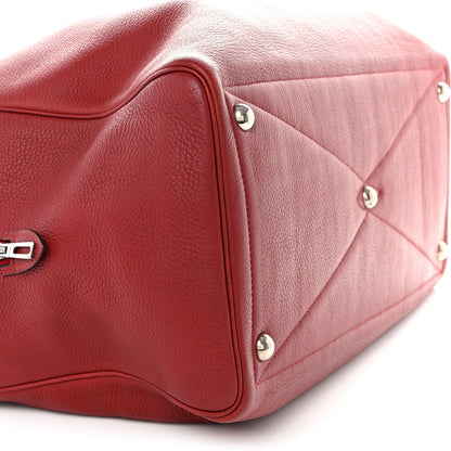 Hermes Taurillon Clemence Victoria II 43 Travel Rouge H 8 of 9