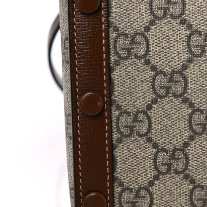 Gucci GG Supreme Monogram Mini Horsebit 1955 Crossbody Bag Beige Brown Sugar 10 of 11