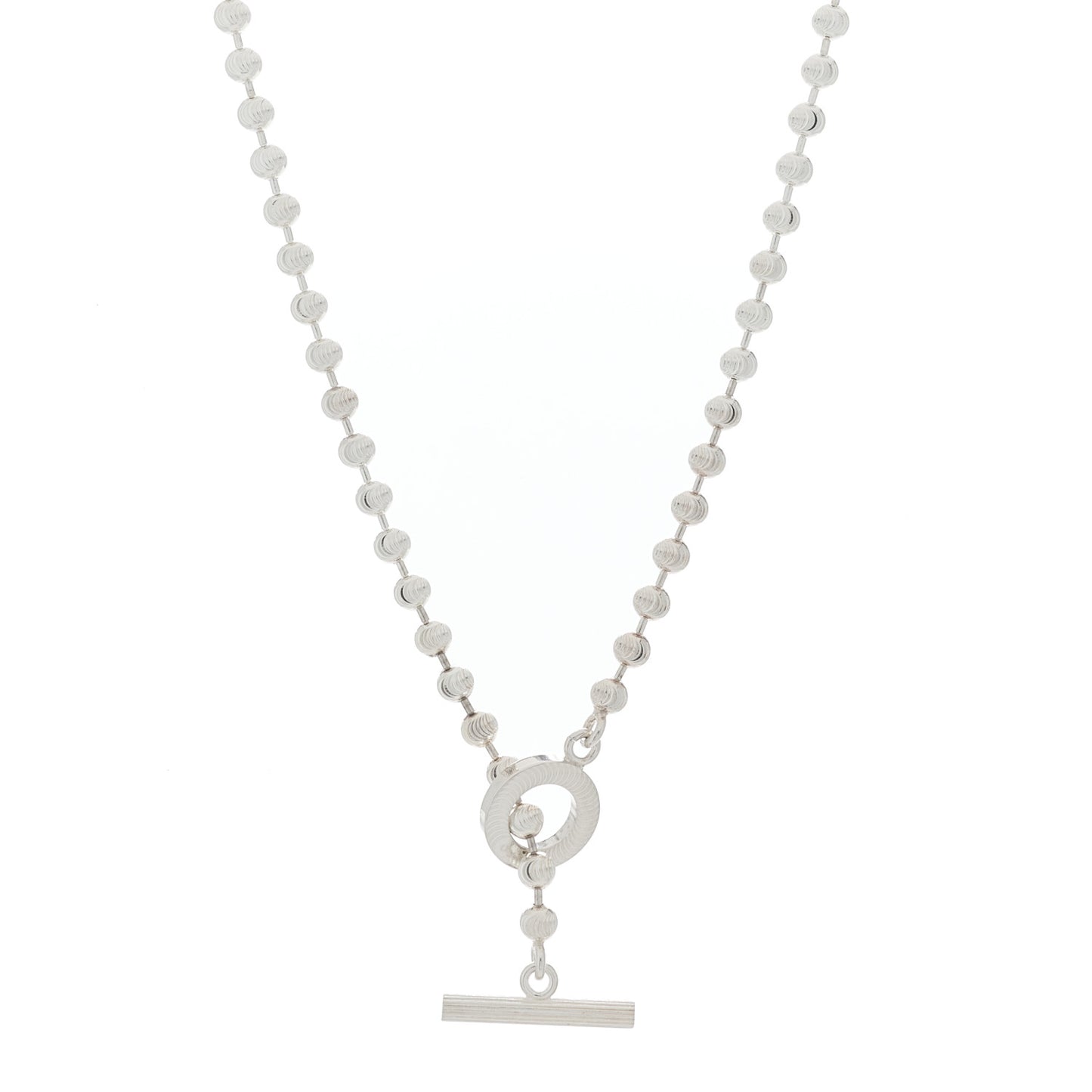 Sterling Silver Bead Toggle Necklace
