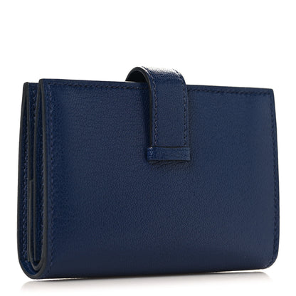 Hermes Chevre Mysore Mini Bearn Wallet Bleu Saphir 3 of 9