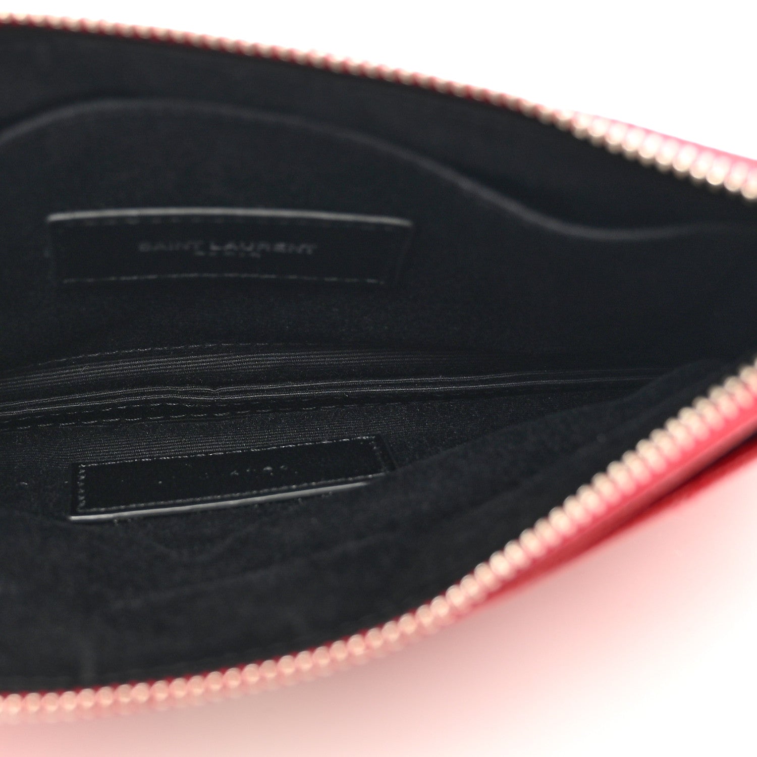 Saint Laurent Grain De Poudre Chevron Monogram Bill Pouch Rouge Eros 5 of 7