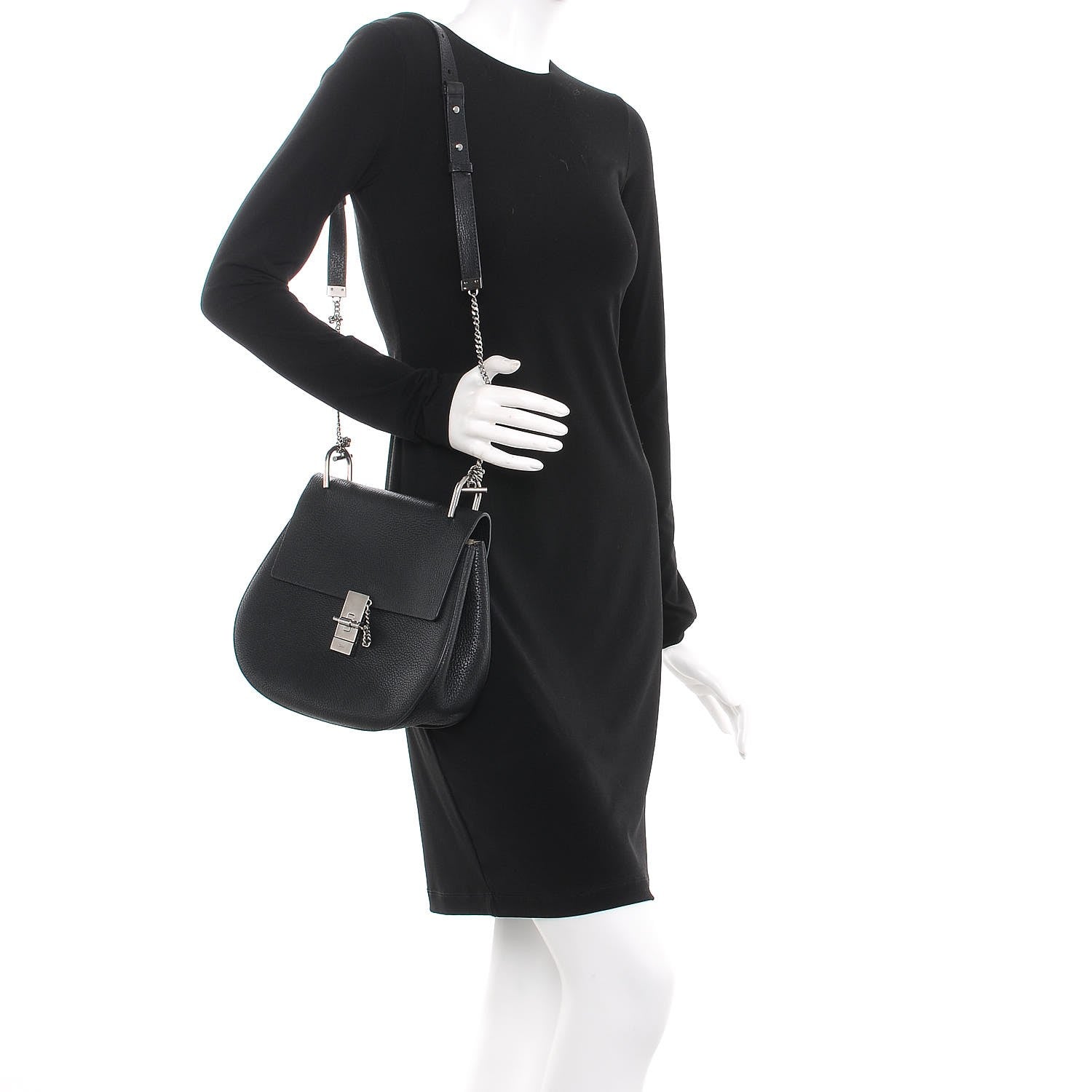 Chloe Grained Lambskin Medium Drew Shoulder Bag Black 2 of 7