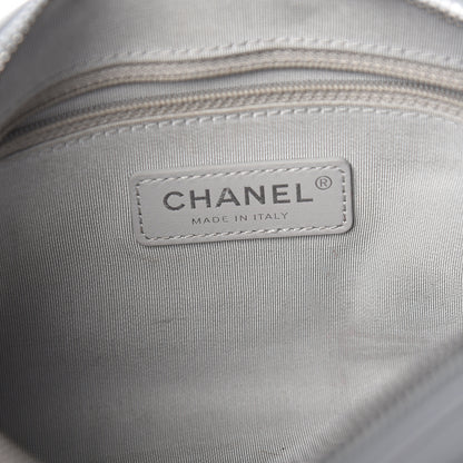 Chanel Calfskin Chain 20s Signature Bowling Bag Light Gray 5 of 12