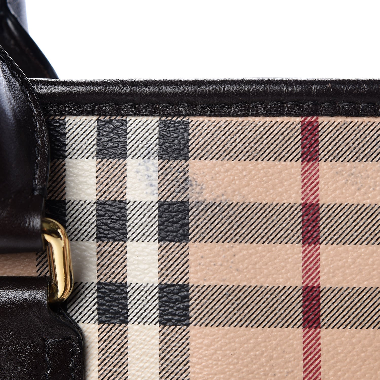 Burberry Haymarket Check Minford Portrait Tote Chocolate 18 of 28