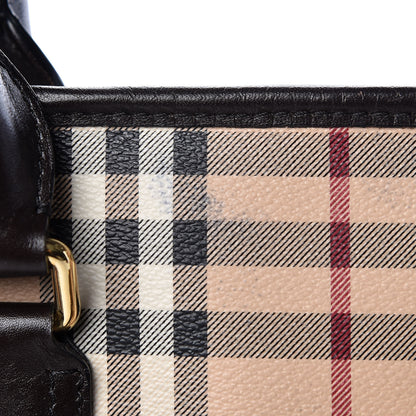 Burberry Haymarket Check Minford Portrait Tote Chocolate 18 of 28