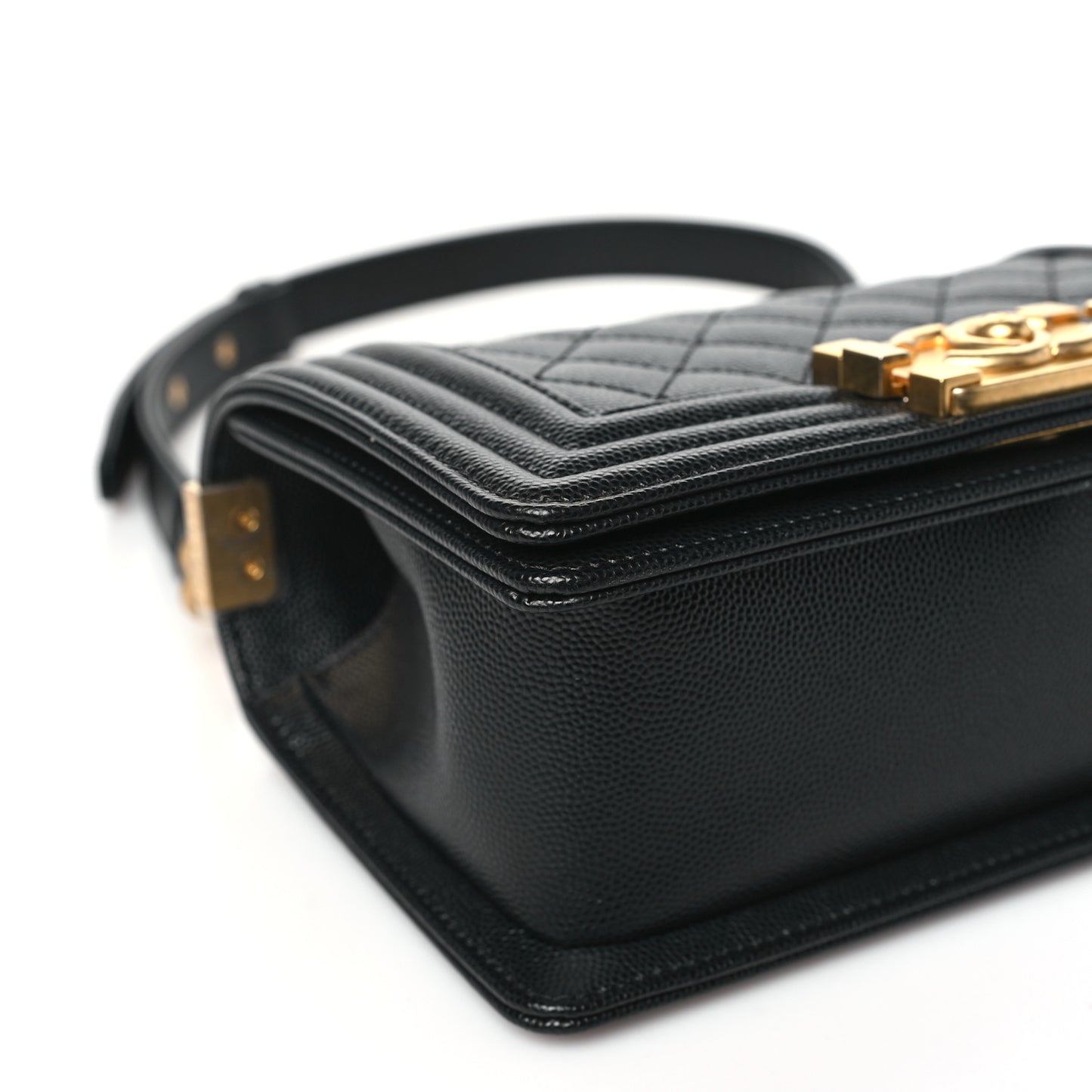 Caviar Quilted Small Boy Flap Black