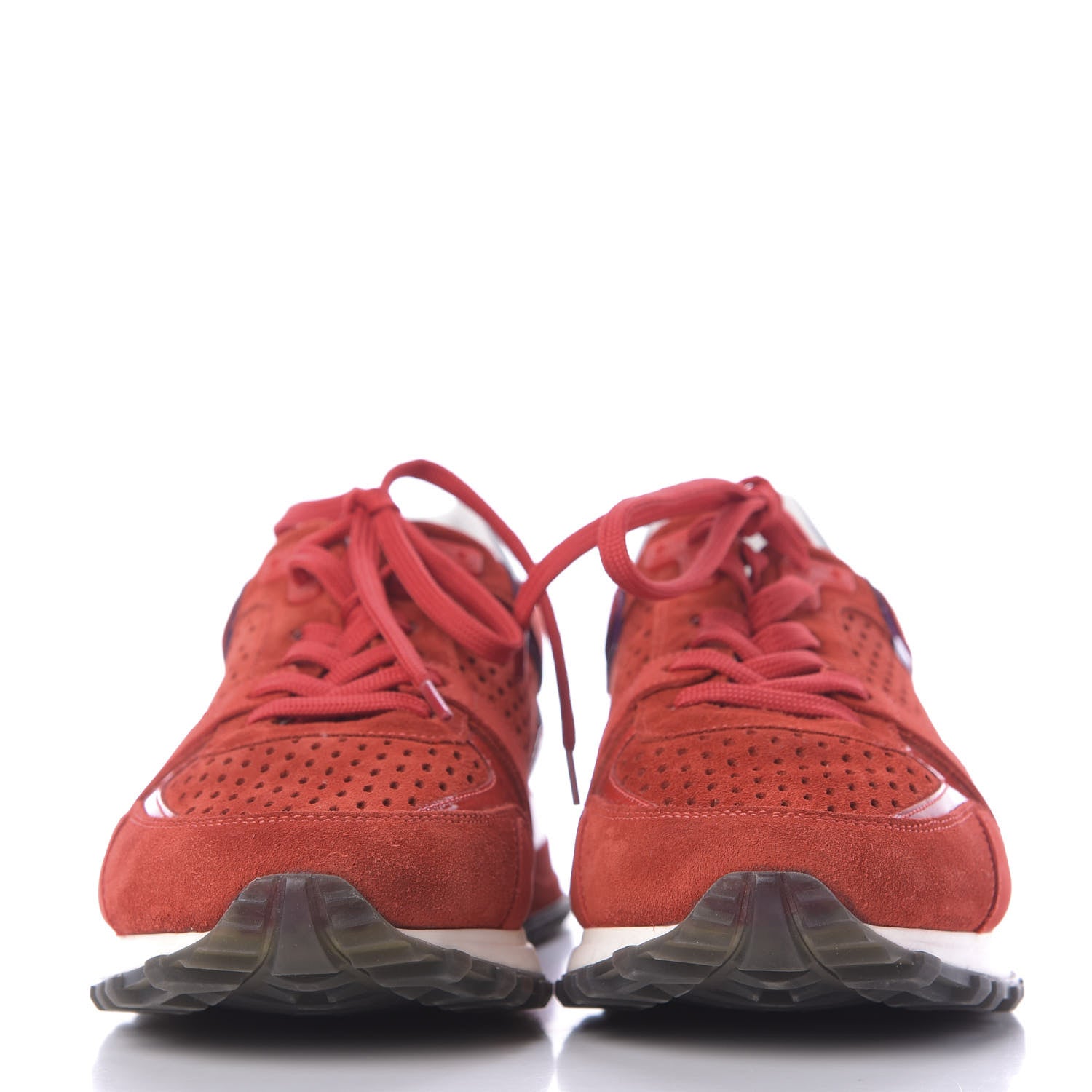 Louis Vuitton Nubuck Calfskin Perforated Run Away Sneakers 39.5 Rouge 2 of 9