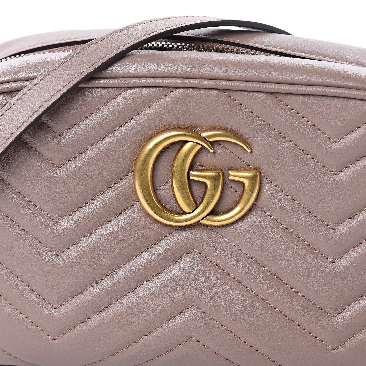 Gucci Calfskin Matelasse Small GG Marmont Chain Shoulder Bag Porcelain Rose 8 of 11