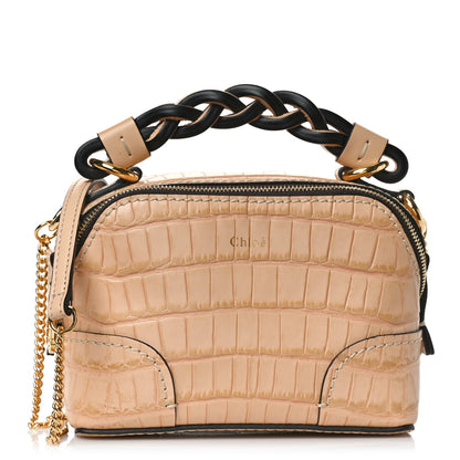 Chloe Calfskin Crocodile Embossed Mini Daria Sandy Beige 1 of 8