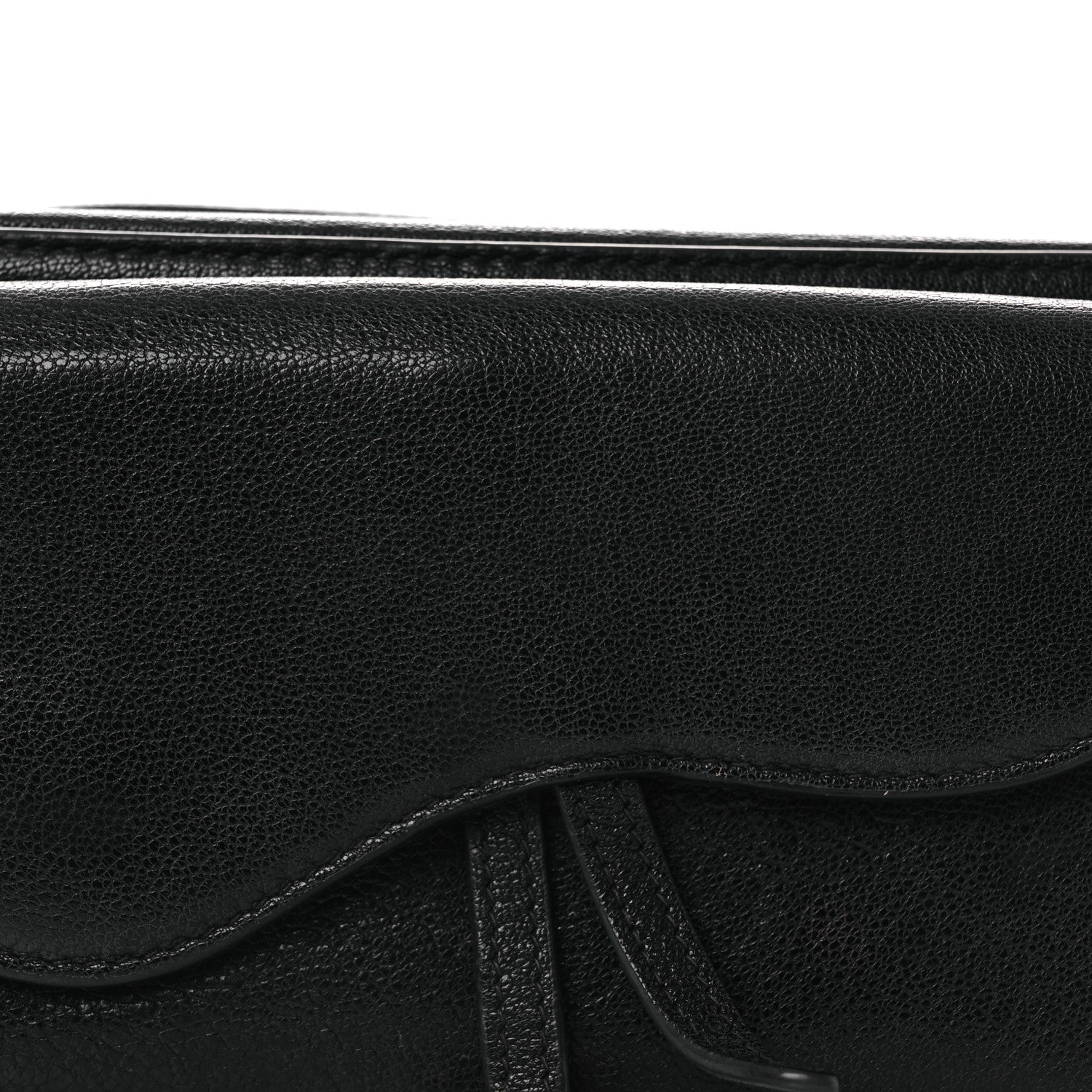 Christian Dior Goatskin Double Saddle Pouch Black 8 of 12